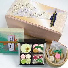 詰め合わせA（茶寿器・麩焼せんべい・季節の干菓子）