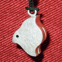 銀の鈴 千鳥形 根付