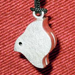 銀の鈴 千鳥形 根付