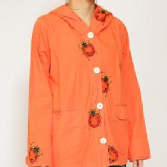 てんとう虫リメイクマウンテンパーカー（オレンジ）