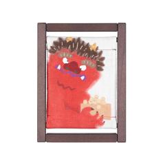 【洛柿庵】ミニ木枠タペストリー「鬼の豆もらい」 