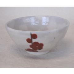 志野ヤリ梅飯碗(赤)