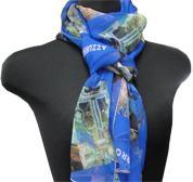 ポップ柄スカーフ・青（AZZURRO　524-A）