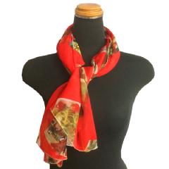 ポップ柄スカーフ・赤（ROSSO　524-B）