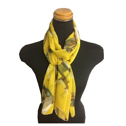ポップ柄スカーフ・黄（GIALLO　524-C）