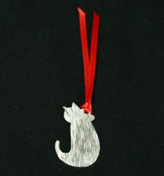 純銀　しおり　猫