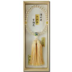 ＜京念珠&reg;＞京焼・清水焼と本水晶の片手数珠（紫陽花）本絹頭房