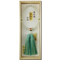 ＜京念珠&reg;＞京焼・清水焼と本水晶の片手数珠（秋桜）本絹頭房