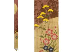 【洛柿庵】細タペストリー「秋七草シルエット」 