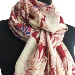 手描き風ボタニカルフラワー・ボルドー系