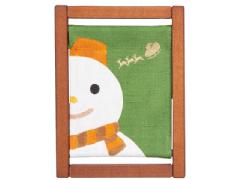 【洛柿庵】ミニ木枠タペストリー「スノーマン」 