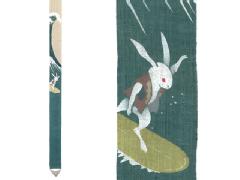 【洛柿庵】細タペストリー「波乗りうさぎ」 