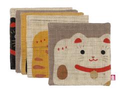 【大入DESIGN】開運猫コースター５枚セット