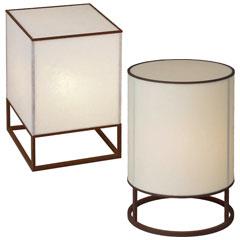 べんがら塗額足付角スタンド