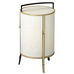 杉丸手付行灯溜塗白竹柱