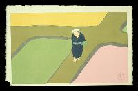 神坂雪佳　木版画　春の田面