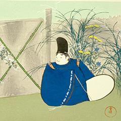 神坂雪佳　木版画　仲國