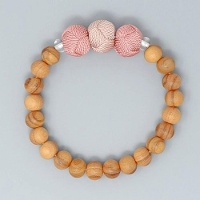 一凛ブレスレット　ピンクオリーブ木玉タイプ