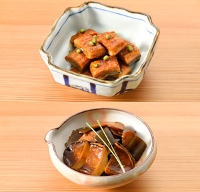 鮑と松茸のぜいたく煮・鰻と山椒のぜいたく煮