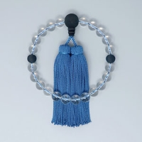 藍珠念珠（男性用サイズ）水晶/山桜藍染　藍染房