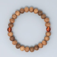 ウィスキーウッドブレスレット　男女兼用サイズ　琥珀