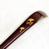 茶杓　漆蒔絵付　いちょう